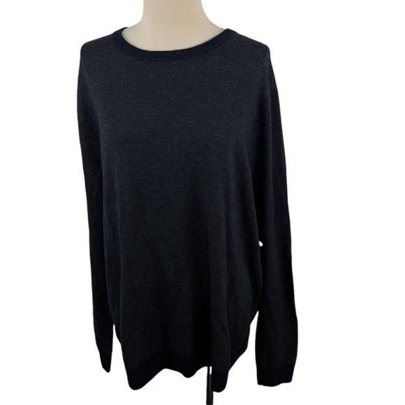 NWT NORDSTROM Navy Blue Wool Mix Crew‎ Neck Sweater (S) - Picture 8 of 8